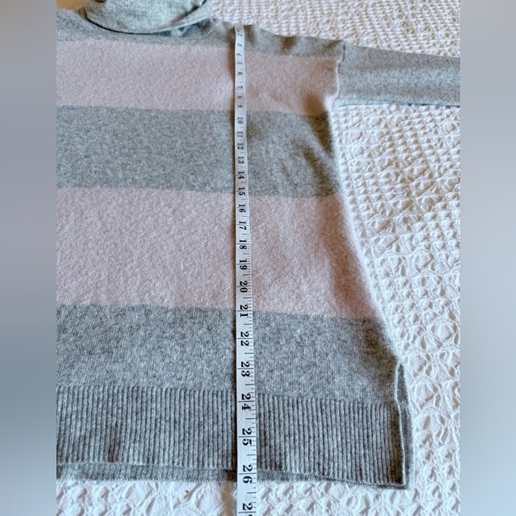 Benedetta B Italy Gray Pink Cowl Neck Wool Blend Sweater Tunic M-L - Picture 11 of 13